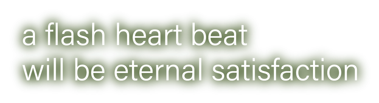a flash heart beat will be eternal satisfaction